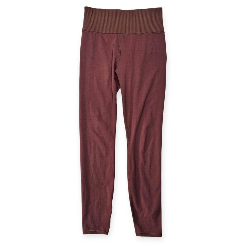 Vuori | Performance Leggings | Women's | Medium | Rust/Brown | Ribbed Waist